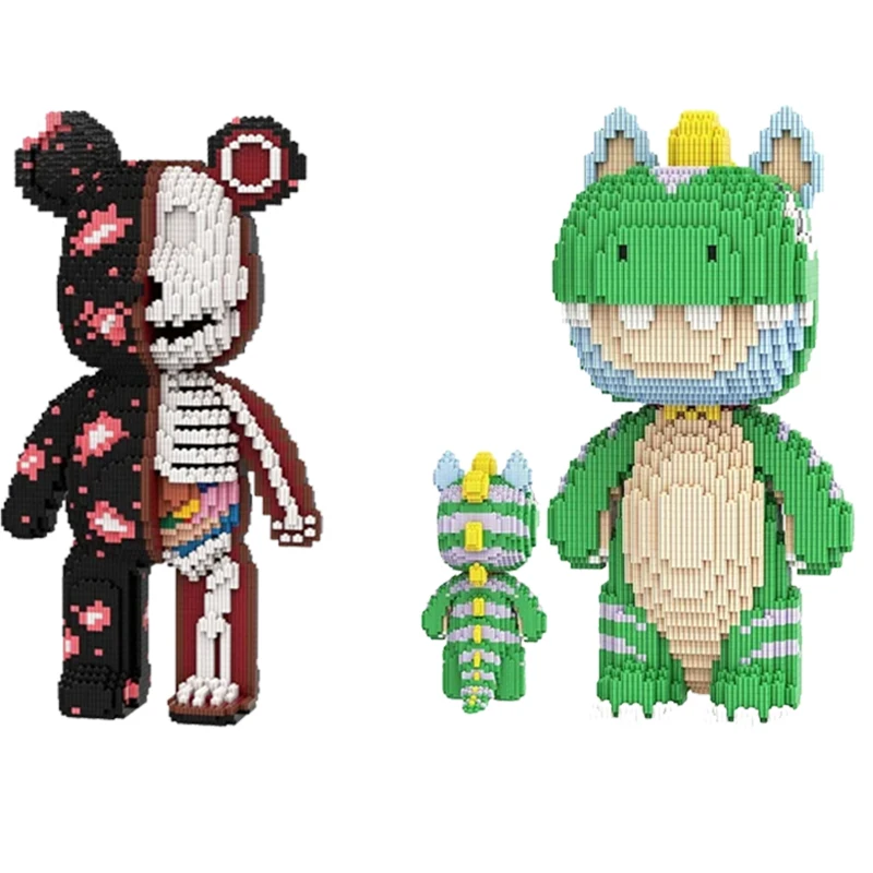 

New 3D Kawaii Bear Horse Model Micro Diamond Building Block Brick Toys For Kids Children Birthday Gifts Home Ornament