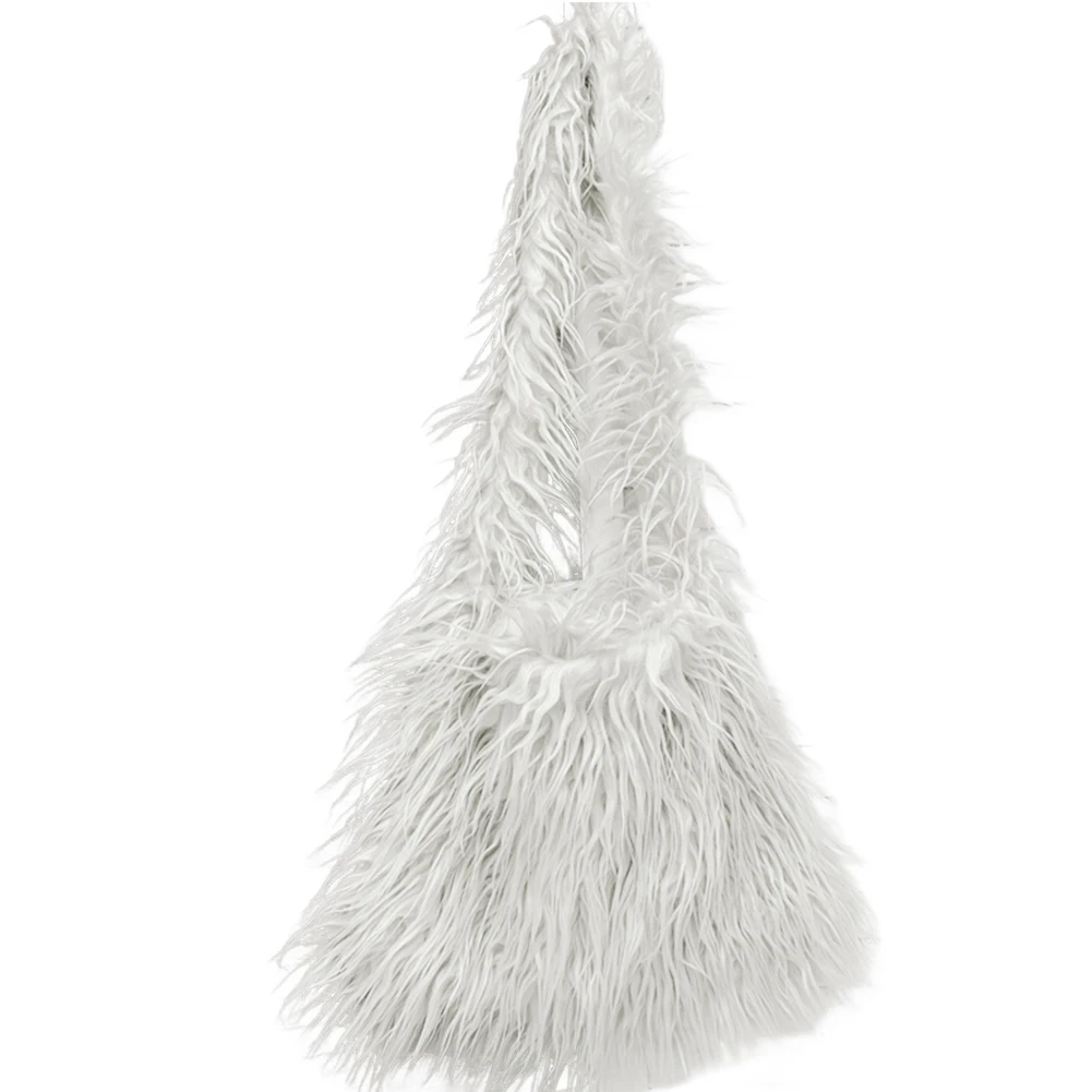 

Women Furry Shoulder Bag Large Capacity Fluffy Crosssbody Bag Faux Fur Solid Color Female Fashion Travel Bag