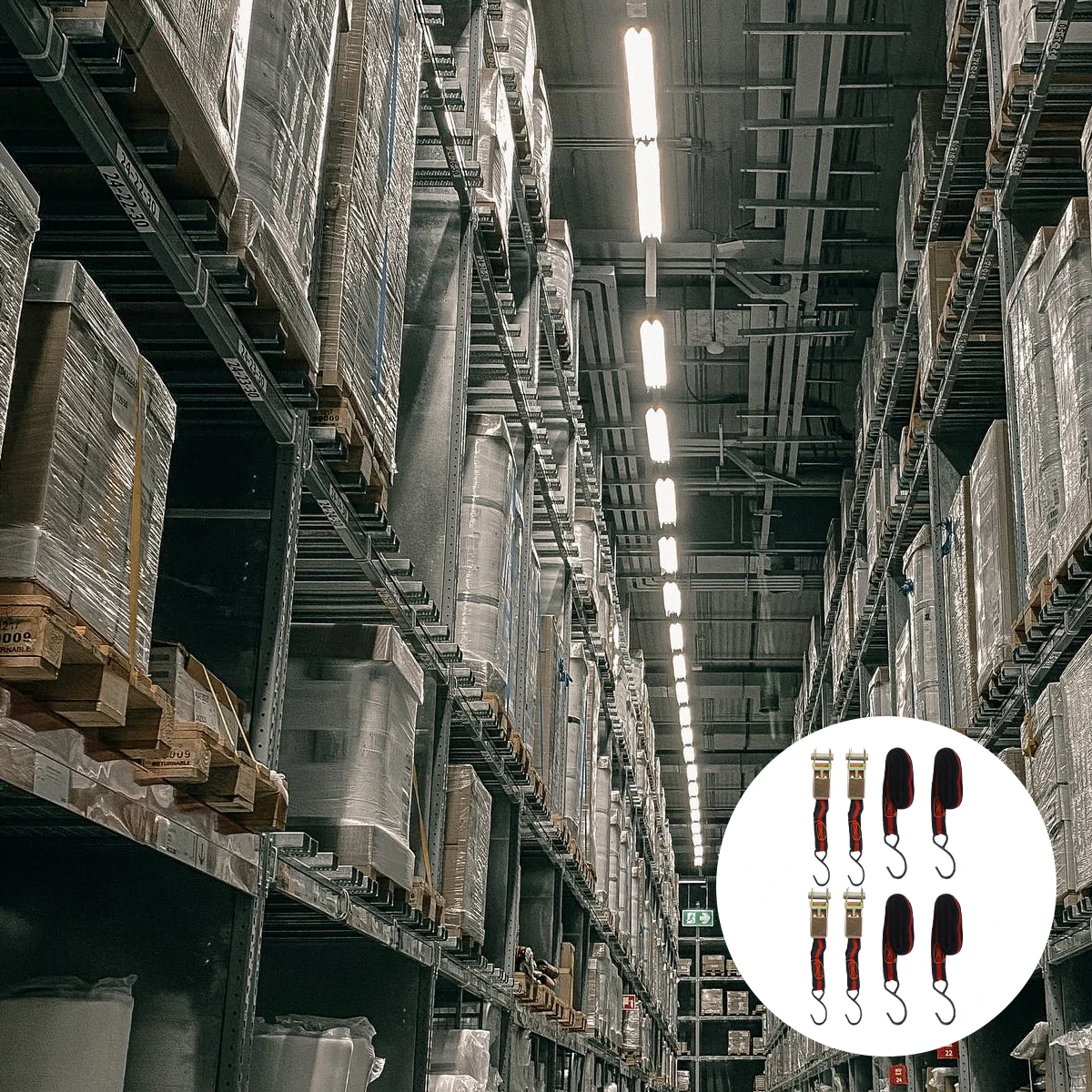 

4 PC Heavy Duty Webbing Strap Straps with Ratchet Tie down Hooks Tensioner Lashing Cargo Ratcheting