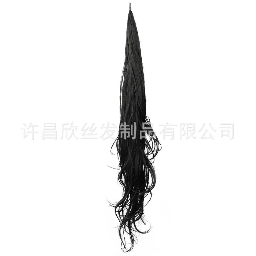 Cross-border new chemical fiber wig 32inflexible wrap around ponytail stick hair ponytail