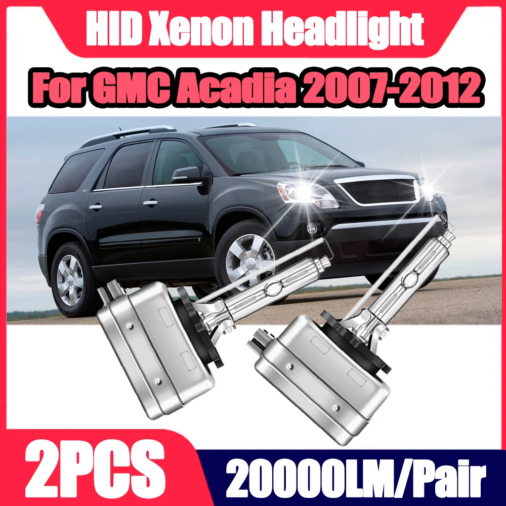 2 bombillas de xenón HID D1S para faros delanteros, 6000K, blancas, Canbus, sin error, luces delanteras para coche, 35W, para GMC Acadia 2007 2008 2009 2010 2011 2012