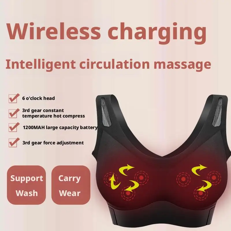 

Electric Breast Massager Gathered Beauty Back Collects Vice Breasts Adjustable Massage Underwear Bra Chest Massager Remote