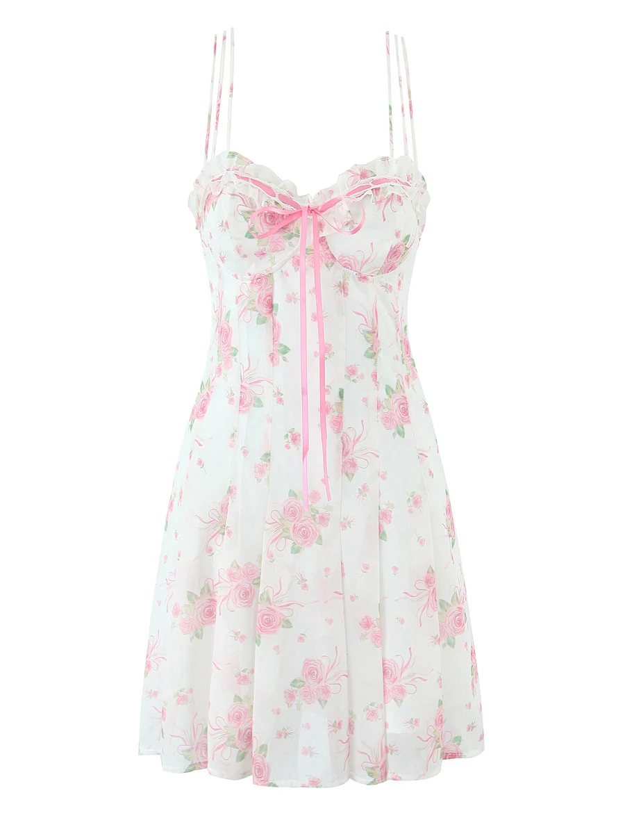 

Sexy Summer Floral ter Dr Women's Strapl Bal ort Skirt High Waist Polyester Material No Brand Registered Trad...