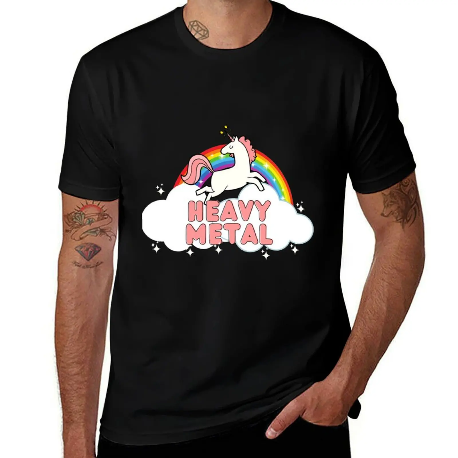 

Heavy metal unicorn design T-Shirt t shirts for man graphic cars men t shirt cotton 100%
