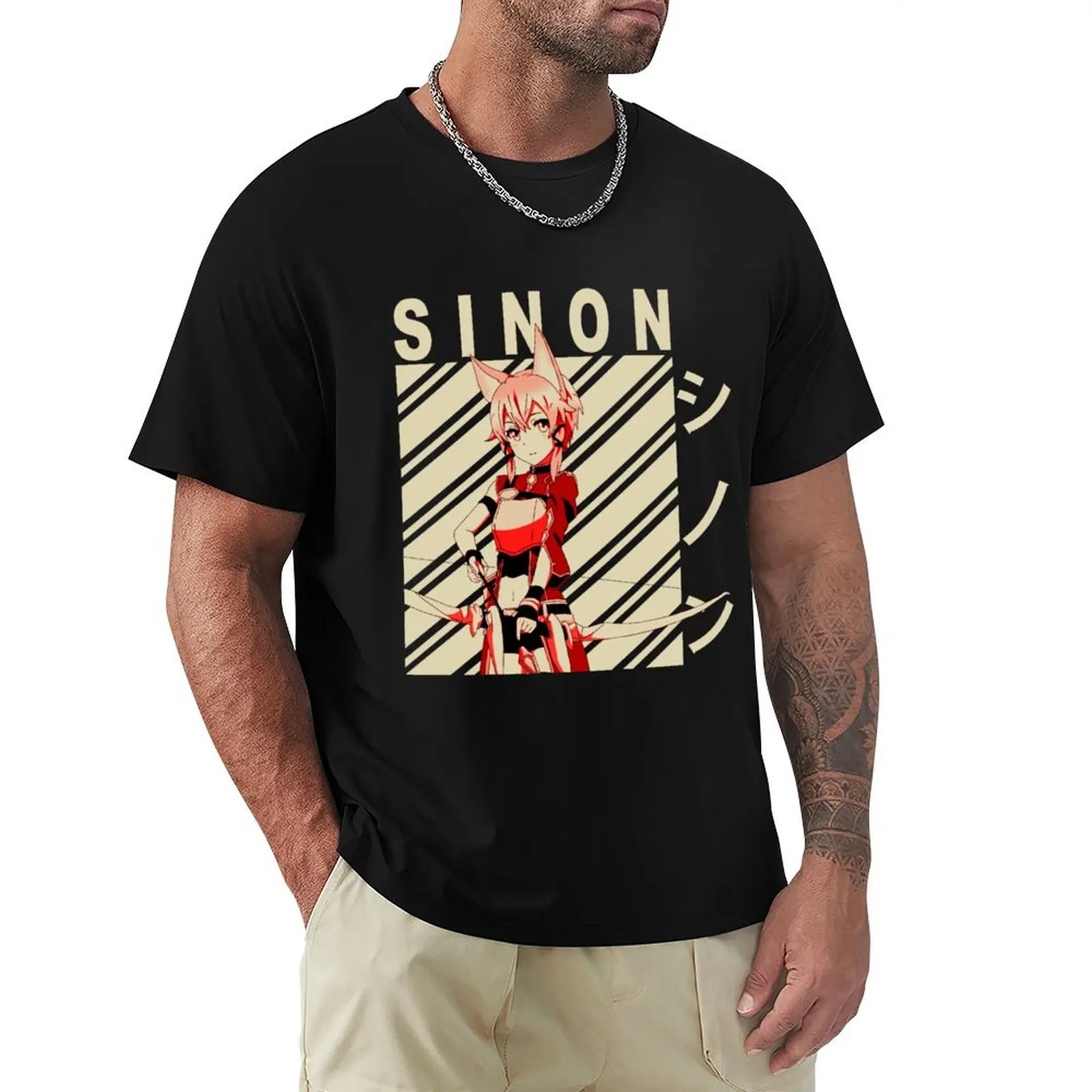 

Sinon - Vintage Art T-Shirt new edition anime tshirt graphic t shirts mens graphic t-shirts hip hop