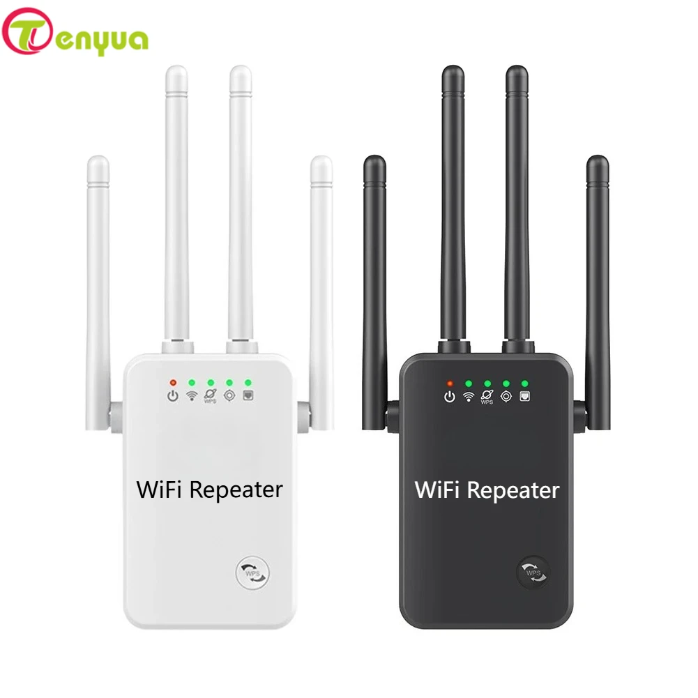 WiFi Extender Booster 2.4 GHz WiFi Extenders Signal Booster 300Mbps Easy Setup 4 Antenna Long Range for Home with Ethernet Port