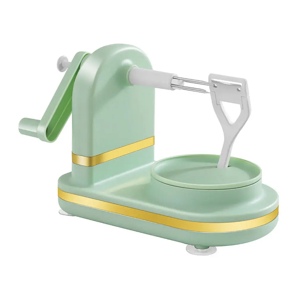 Stainless Steel and ABS Fruit Peeler for Home Kitchen Hand-Operated Peeling Machine Fast Even Peeling Anti-Skid Base