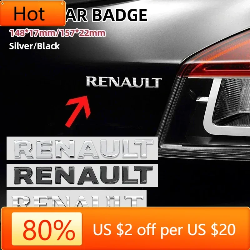 

Interior Stickers ABS 3D logo Car Rear Trunk Emblem Badge Sticker for Renault Megane 2 Duster Logan Captur Clio Laguna Fluence K
