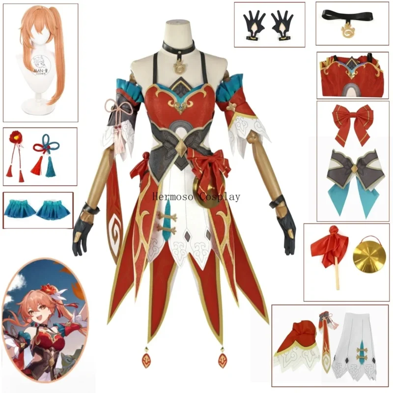 Honkai Star Rail Guinaifen Cosplay Costume Wig Uniform Earrings Headwear Gong Props Xianzhou Luofu Sushang Halloween Party Cos