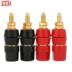 4 Pcs Banana Plug Jack Socket Test Probe Audio Speaker Terminal Binding Post Adapter Connector for 4mm Plugs Black and Red