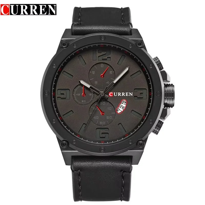 Curren 8230 Men Watches Quartz Wrist Watches Date Big Dial Men\'s Military Waterproof Sports Watch Male Clock Relogio Masculino