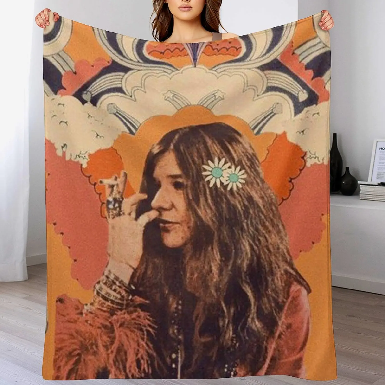 Janis joplan Throw Blanket valentine gift ideas christmas decoration for babies Blankets