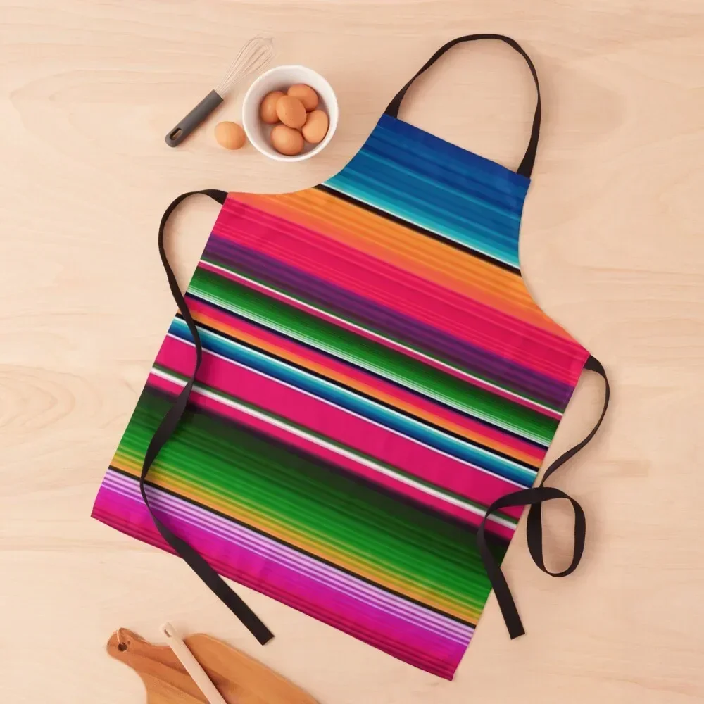 

Mexican Blanket Striped Fiesta Serape Apron New year's women's work Apron