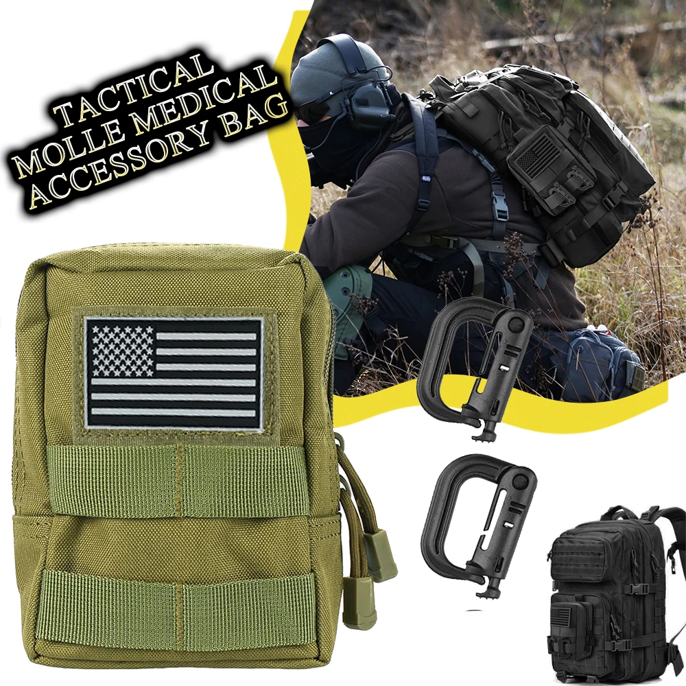 

Tactical Molle Medical Accessory Bag AirsoftCompact Waterproof EDC Small Utility Pack Outdoor Carrying Pouch for Hunting Camping