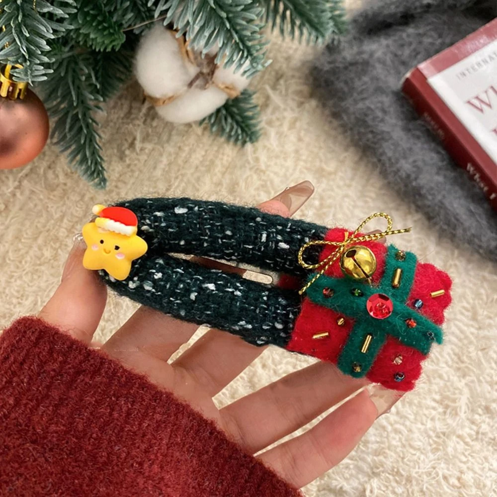 

Large Cartoon Christmas Tree Hair Clip Elk Felt Santa Claus Hairpin Sweet Headwear Xmas Wool Barrettes Women