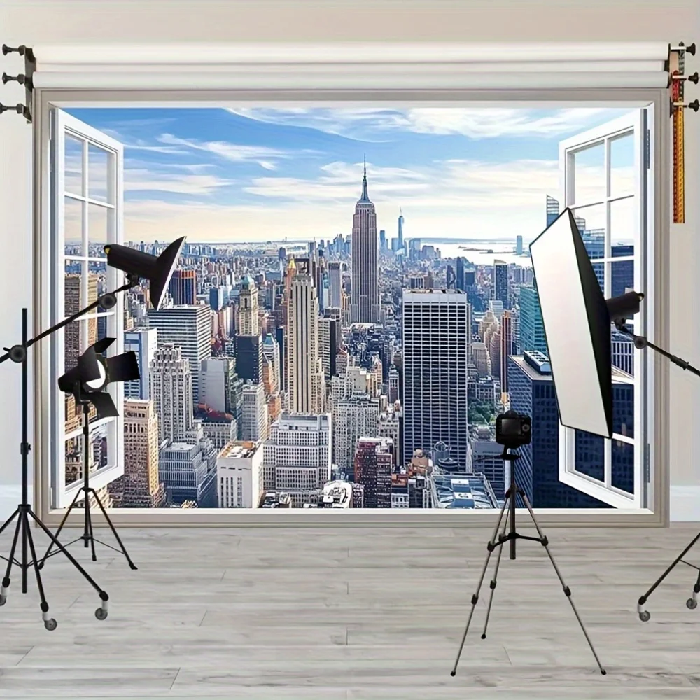 Luxury NYC Cityscape Tapestry Wall Hanging Large Size Skyline Decor Modern Abstract Wall Art Canvas Print for Home Apartment