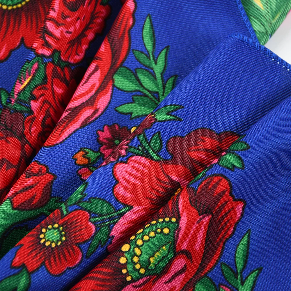 70*70cm Russische Quadrat Schal Frauen Luxus Floral Print Bandana Kopf Wraps Taschentuch Babuschka Stirnband Schals – Detail 25