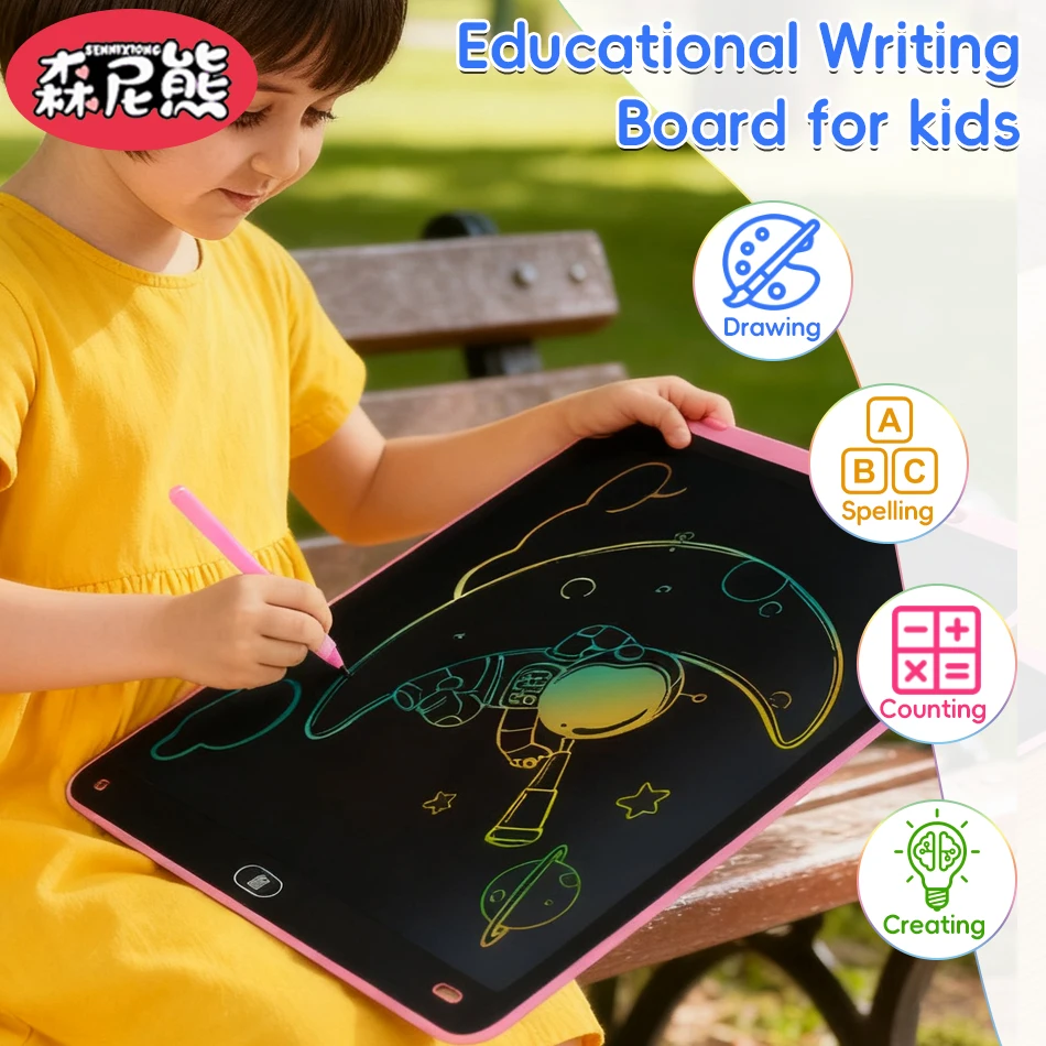 SENNIXIONG 8.5/10/12/16 بوصة LCD لوحة الرسم الإلكترونية الفن الكتابة أدوات الرسم اللوحي لعبة تعليمية للأطفال هدية