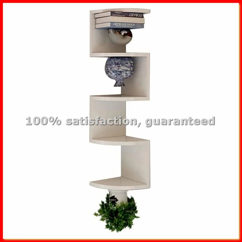 

Настенная угловая полка для хранения Classic Wall Rack, 5-уровневая, полукруглая, для книг и декора B-ABWY