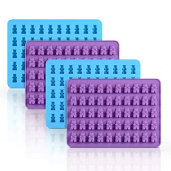 Silicone Gummy Molds Bear Candy Silicone - Mini Size Chocolate Gummy Molds Nonstick Food Grade Easy-Release Ice Cube Trays