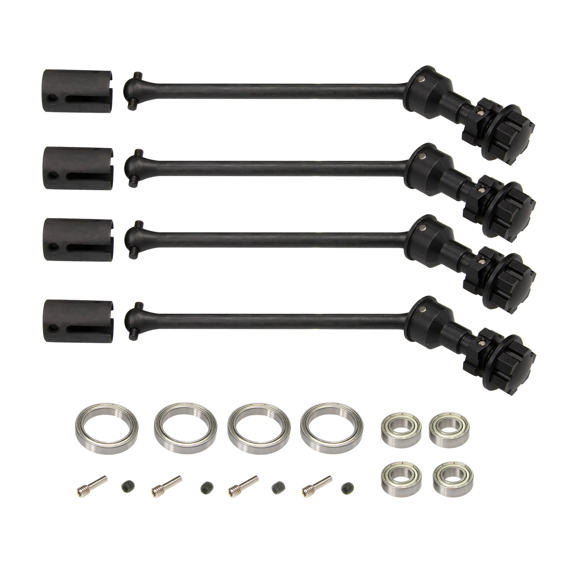 4 Stuks Metalen Staal Verlengde Aandrijfas Cvd Met Splined Wheel Hex 8996x Voor 1/10 Traxxas Maxx Widemaxx Rc Auto Upgrade Onderdelen