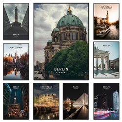 Europe Amsterdam Berlin Pari Beautiful Cities Poster and Prints Wall Art Canvas Painting Modern Mural for Living Room Decoration