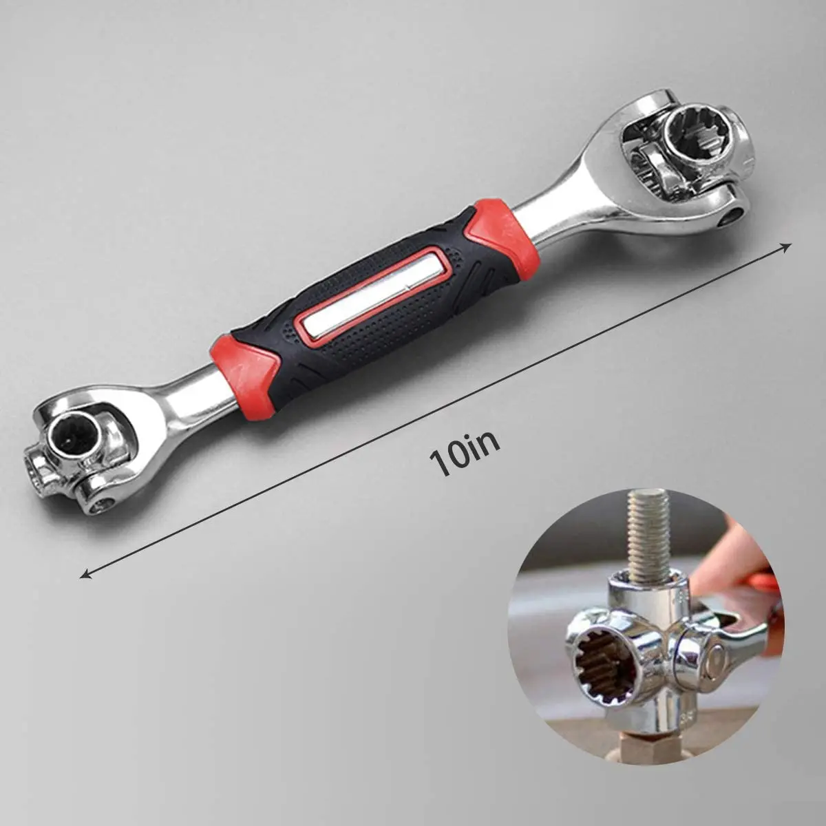 Universal Wrench 48 in 1 Socket Works with Spline Bolts 8-19mm Torx Square Damaged Bolts Size Standard Metric Multi-purpose