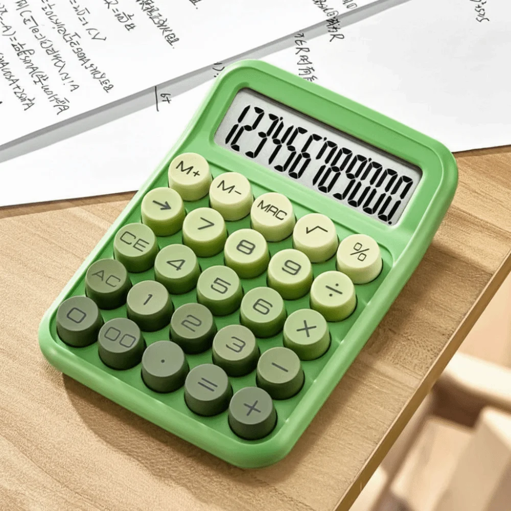12 Digit Electronic Calculator Large Display Large Buttons Mechanical Keyboard Calculator Anti-slip Pad High Appearance