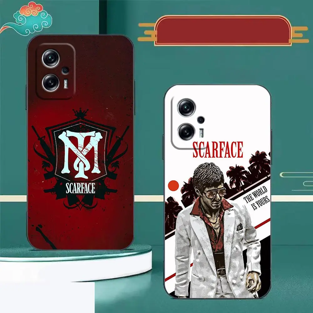 Film Scarface 1983 Al Pacino Phone Case For Xiaomi Redmi Note 12 Turbo 12S 11 11T 11S 10 10S 9 9S 9T 8 8T Pro Plus Black Cover