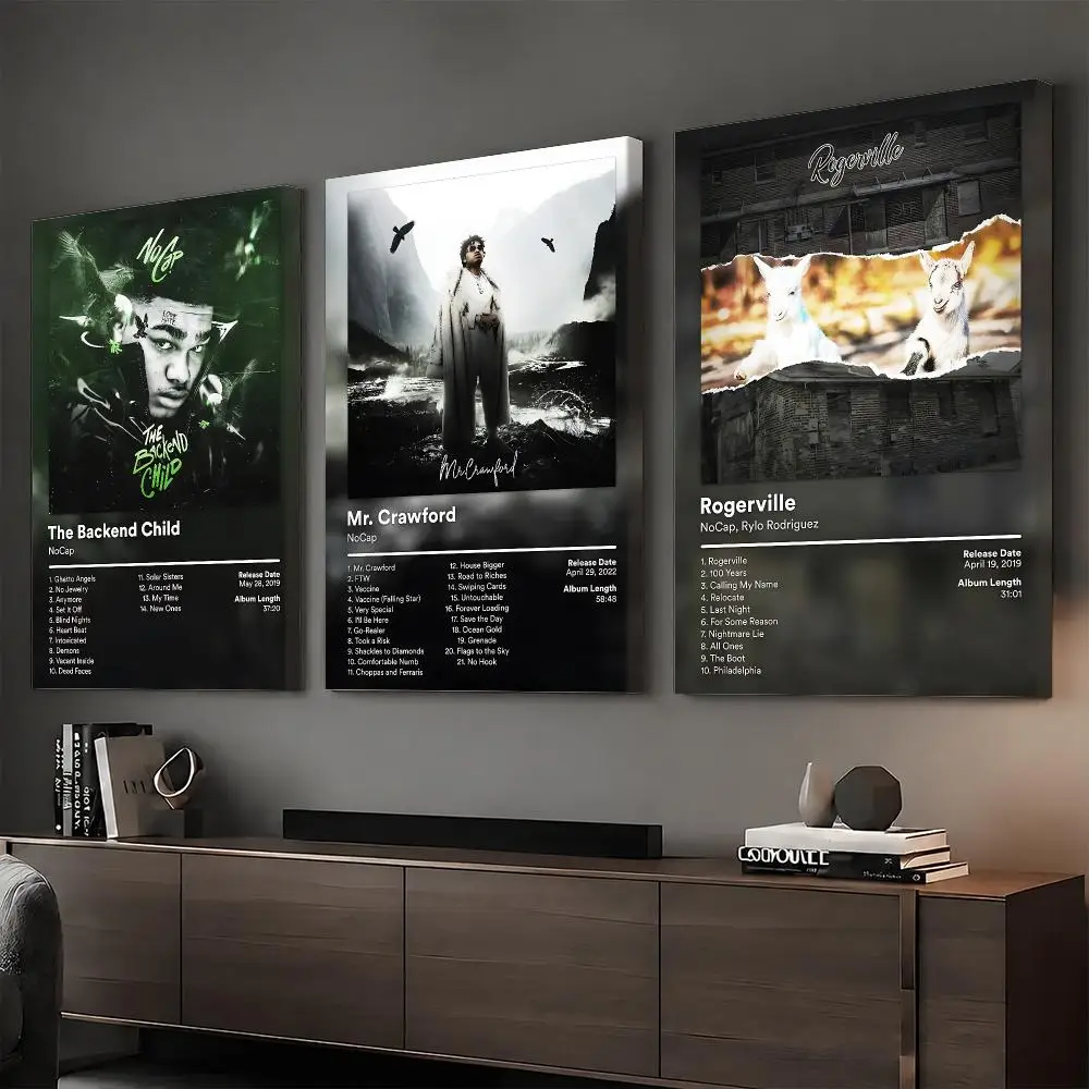 N-NoCap Music Album Painting Calligraphy HD Modern Style Inner Frame Canvas Poster Bedroom Room Hallway Wall Art Decor