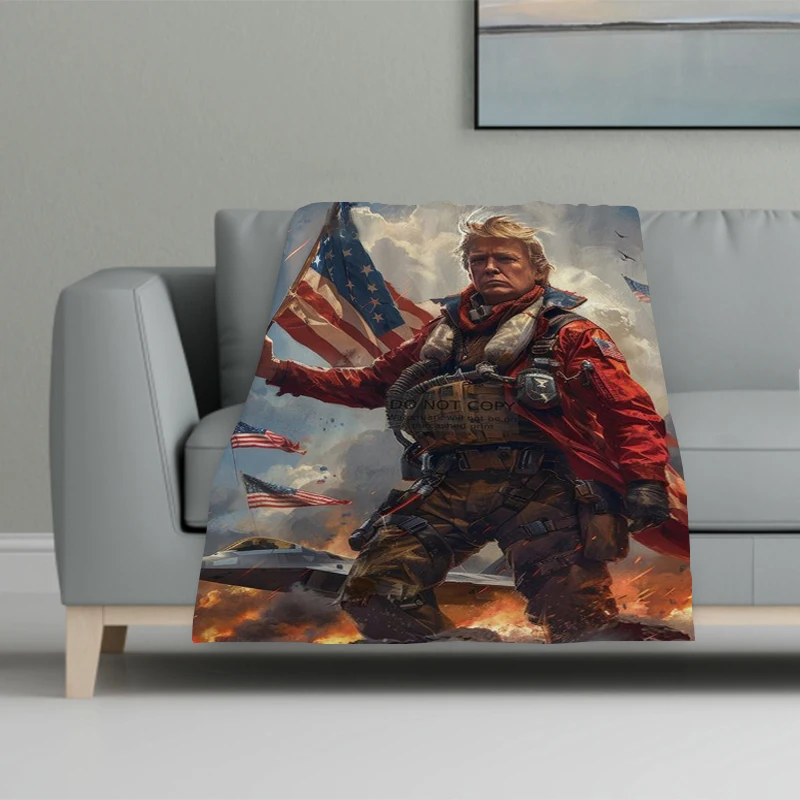 

Trump Sofa Blankets for Bed Warm Winter Blanket Furry Bedspread the Knee Baby & Throws Bedspreads Double Comforter Camping Thick