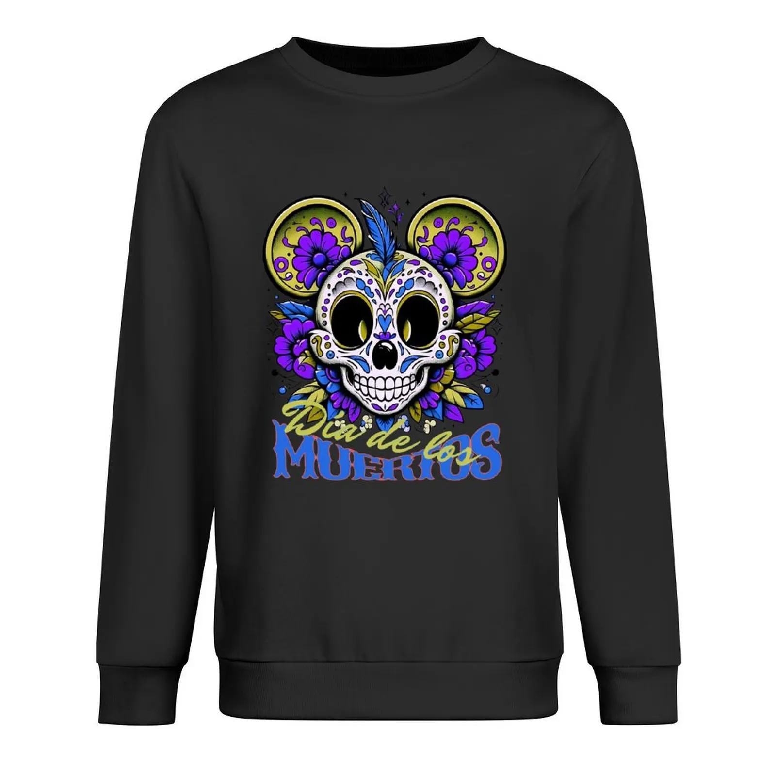 

DIA DE LOS MUERTOS - MOUSE SKULL IN FLOWERS Pullover mens clothes winter clothes autumn anime clothing aesthetic sweatshirts
