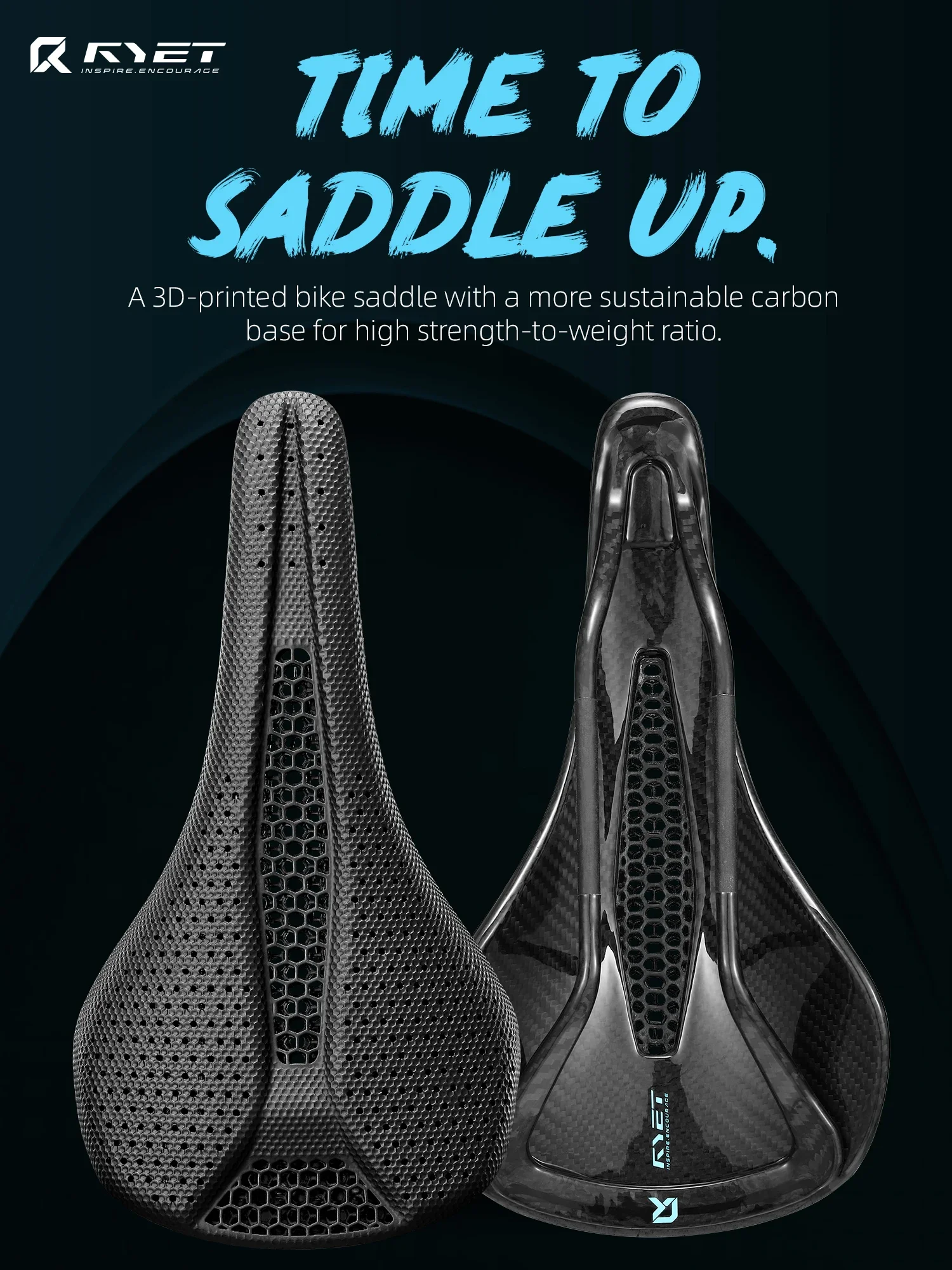 AliExpress RYET Full Carbon 3D 218g Printed Bike Saddle 265*142mm Carbon Bicycle Seat MTB Gravel Road Wide Saddle 7*9mm Bicycle Parts