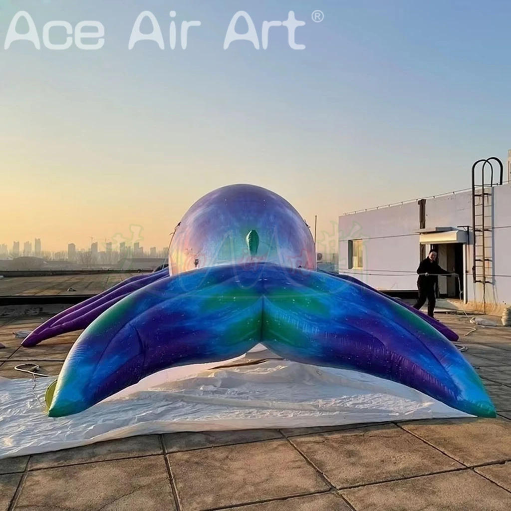 8 Meter Long Inflatable Whale Balloon Model for Party Events Air Blower Included