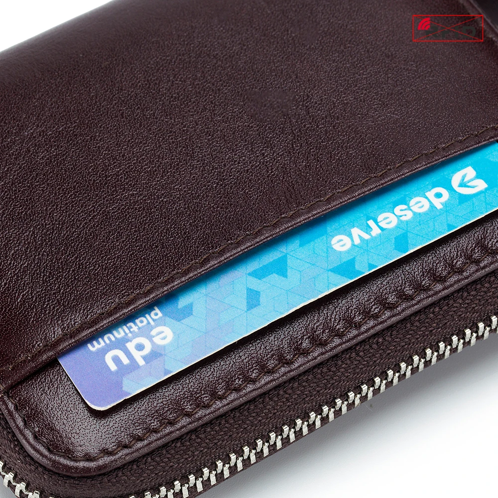 New men's pickup truck package RFID tanned skin graft Japanese zip zero wallet organ card package