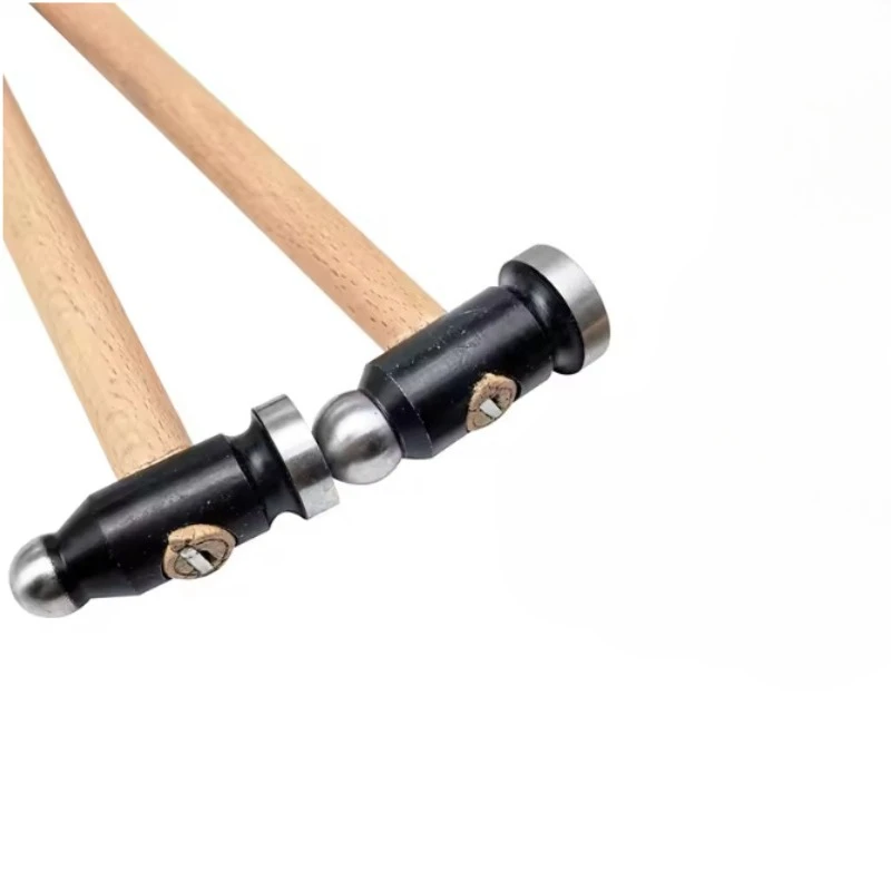 Holzgriffhammer mit Flach- und Rundkopf für Holzarbeiten, zur Montage von Schmuckzubehör und DIY-Projekten – Detail 5