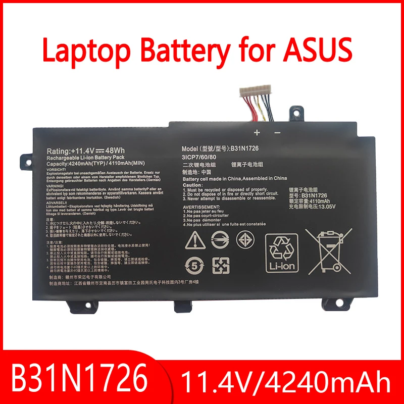 

11.4V 48Wh B31N1726 Laptop Battery For ASUS TUF Gaming FX504 FX504G FX504GD FX504GE FX504GM FX505 FX505DT FX505DV FX505GE FX80