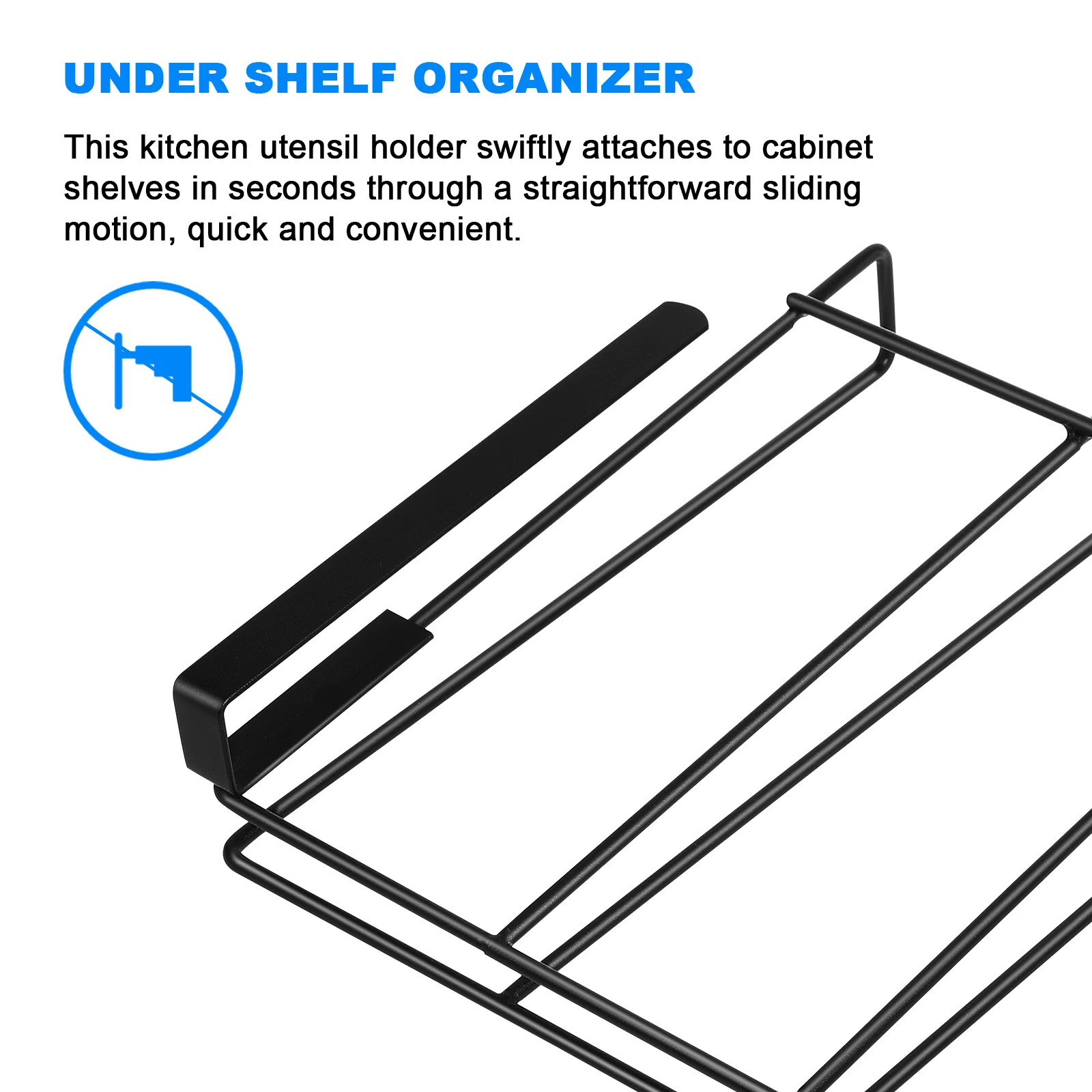 

Stainless Steel Under Shelf Storage Rack Space Saving Kitchen Organizer Heavy Duty Cutting Board Holder Hooks Utensil Rack
