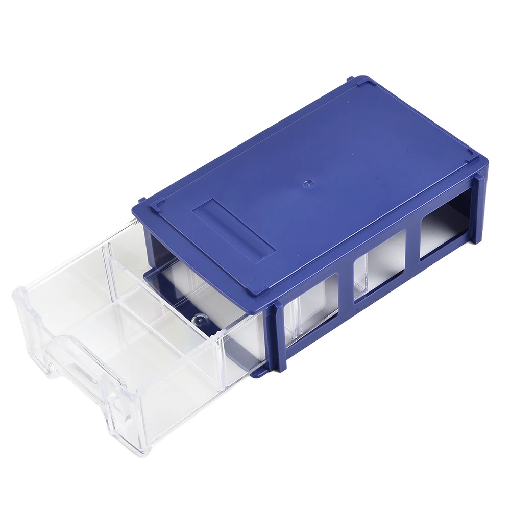 Stackable Storage Box Blue/grey/brown/yellow Tool Boxes 140*90*40mm 1PC Hardware Parts PE Stackable 80 Degree Celsius