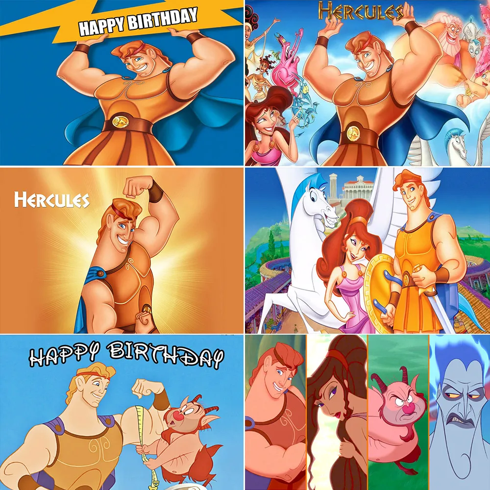 Cartoon Hercules Theme Children Birthday Party Supplies Baby Room Photography Background Baby Shower Banner Decor Photo Studio