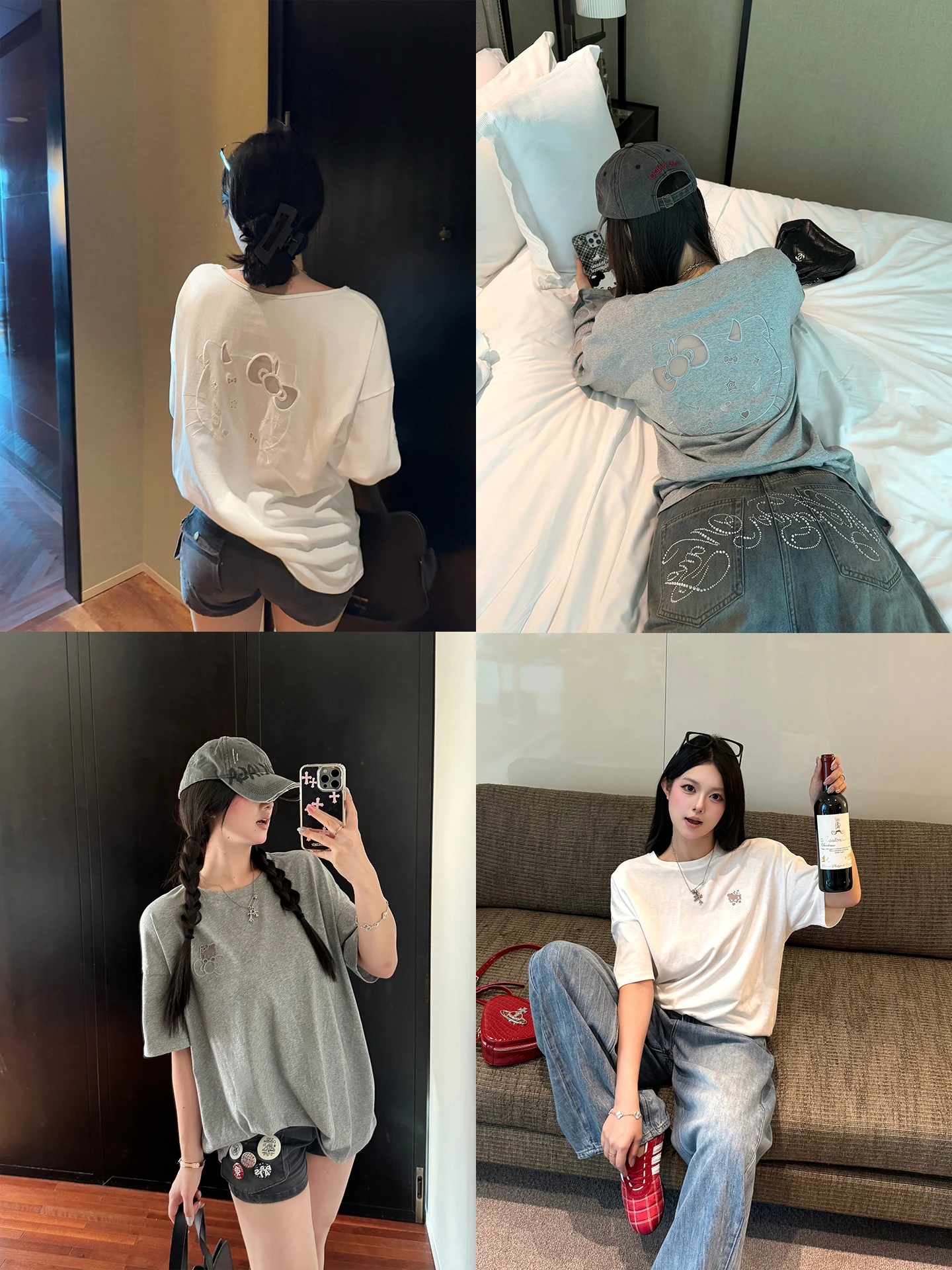 

Свободная футболка ort Sve Женская летняя повседневная хлопковая смесь полиэстера с вышивкой в стиле пэчворк Me Верхняя часть тела Универсальная повседневная ...