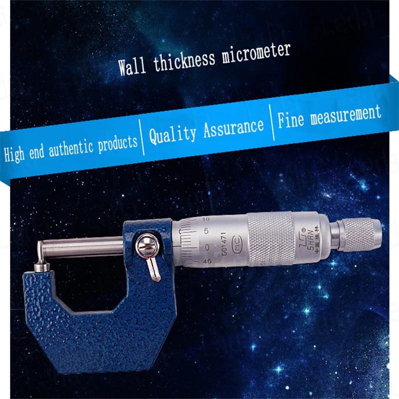 

1pcs Measuring Tool Wall Thickness Micrometer 0-25mm, Resolution 0.01mm