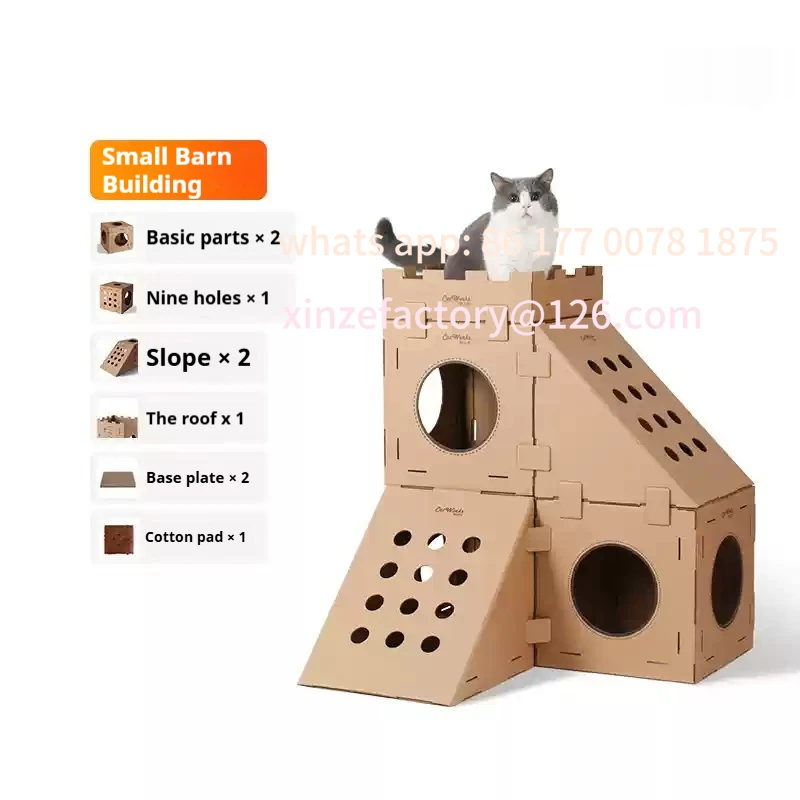 

Customizable Creative Cat'S Nest Cat Crawler Multifunctional Extra-Large Pet Playground Wear-Resistant Cardboard Box Cat House