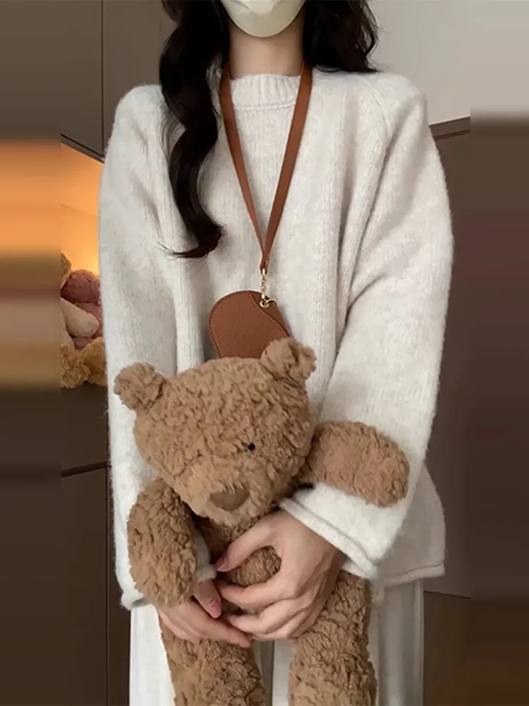 

Sweaters Jumpers Pullovers Womens Cashmere Sweater Ink Korean Style Street Urban Y2K Harajuku Fashion Culture Trendy Punk Youth