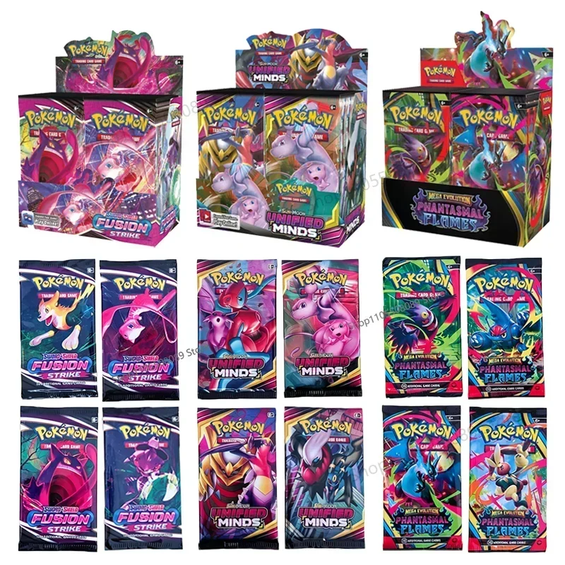 Pokemen Cards Set Random 12 Pack 120Pcs MEGA EVOLUTION Evolutions Scarlet Violet 151 English French Spanish Collectible Card