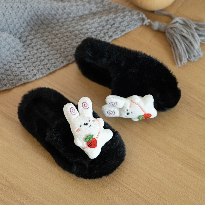 

2025 новые детские хлопковые тапочки с милым кроликом для мальчиков и девочек, домашние зимние теплые и удобные хлопковые тапочки