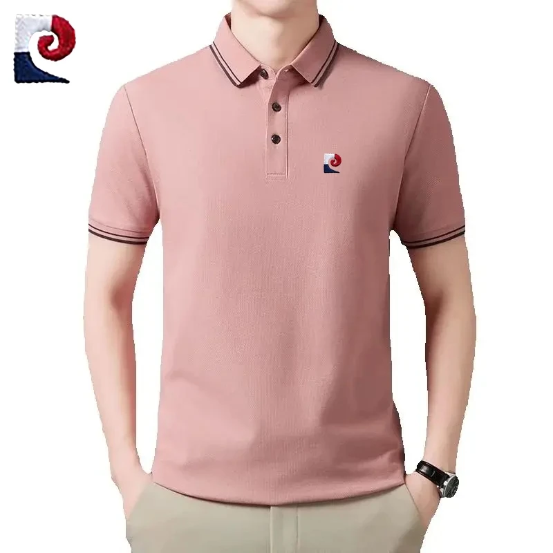 Summer men's high-quality short sleeved polo shirt, new fashionable and casual breathable T-shirt top