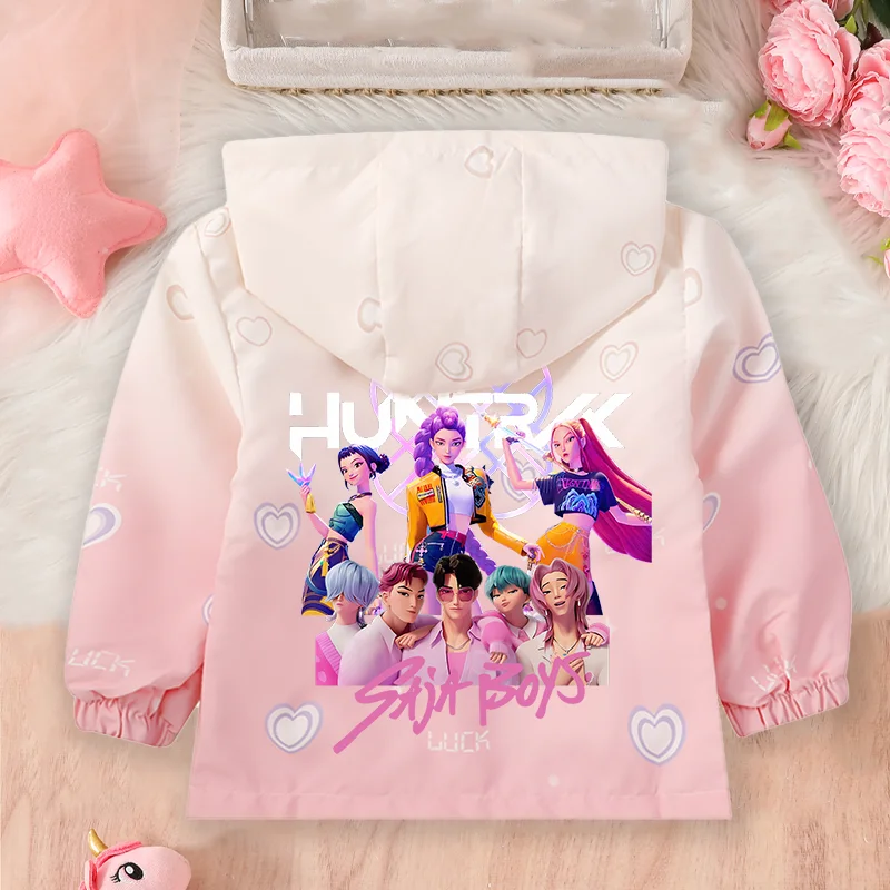 

Пальто KPop «Охотники на демонов» для девочек, весенне-осенняя одежда в стиле Харадзюку, руми, аниме-фигурка, ветрозащитная дышащая спортивная куртка для отдыха, подарок для детей
