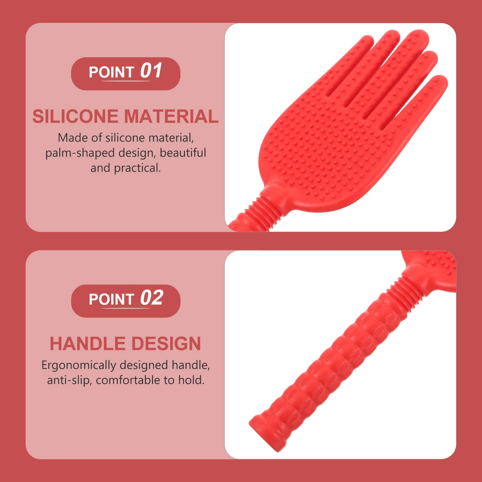 خمسة أصابع تدليك بات سيليكون الجسم عصا تدليك مقبض طويل المضادة للانزلاق الظهر الرقبة الكتف لتخفيف الآلام أداة العضلات الاسترخاء