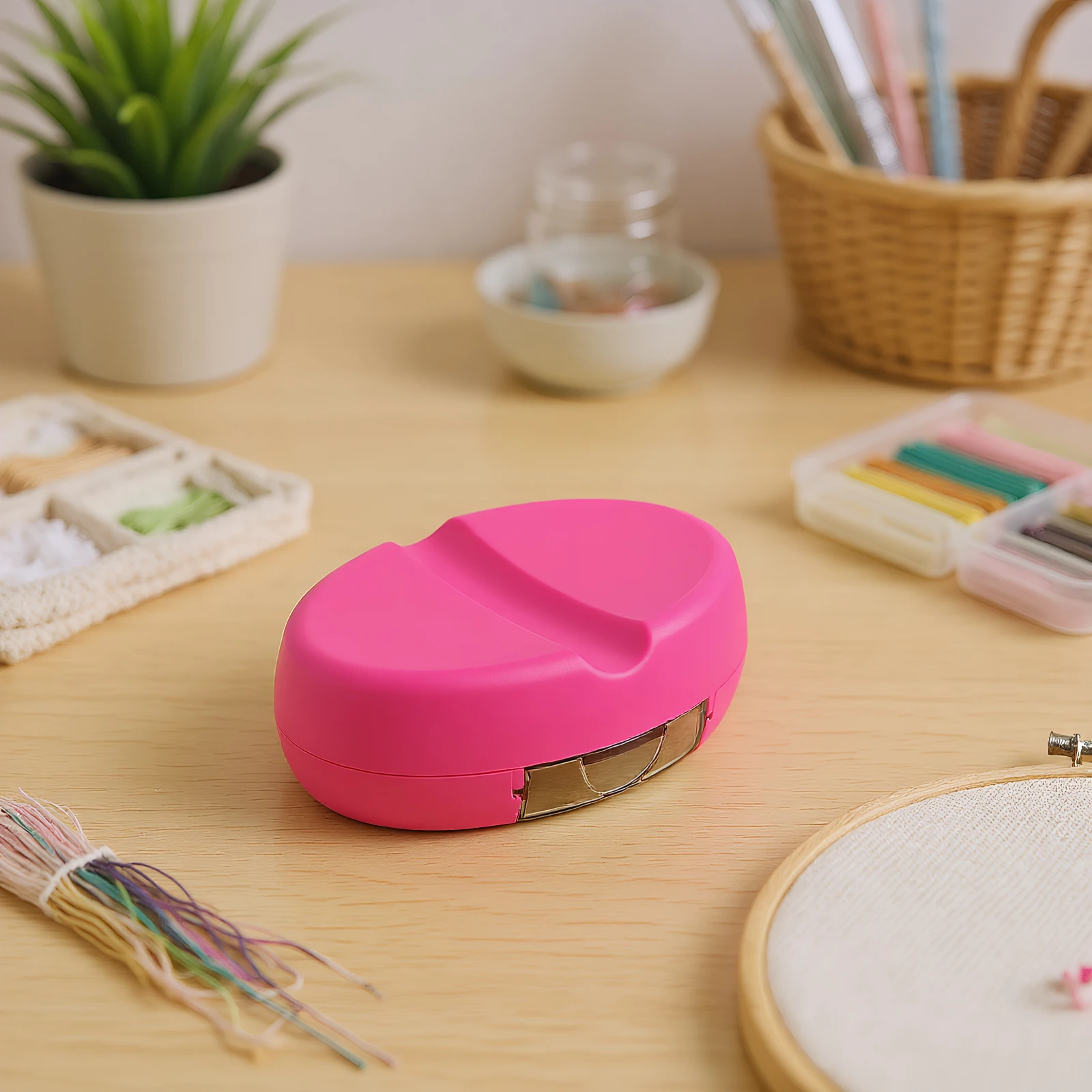 Magnetic Pin Holder with Strong Magnet Magnetic Quilting Pin Organizer Oval Design for Sewing Quilting Pins Paper Clips Screws
